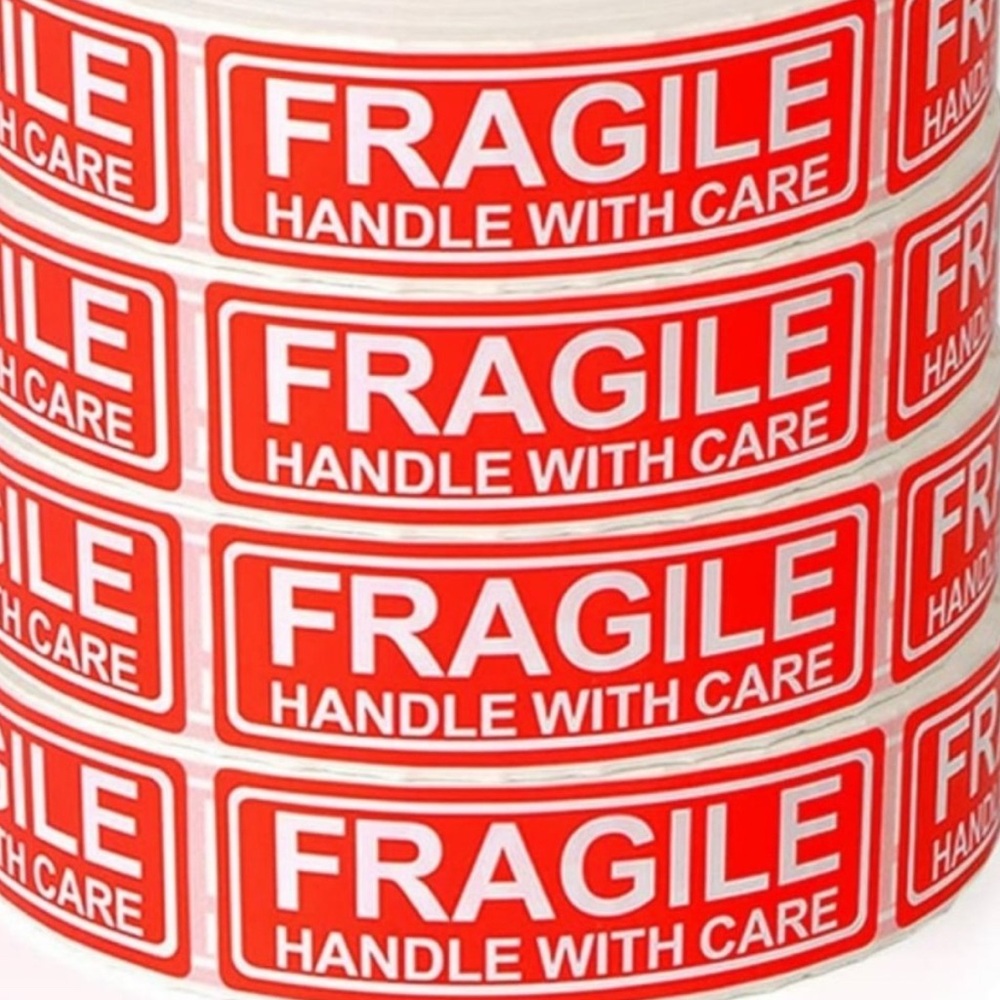 Fragile Handle With Care Stickers Roll of 100